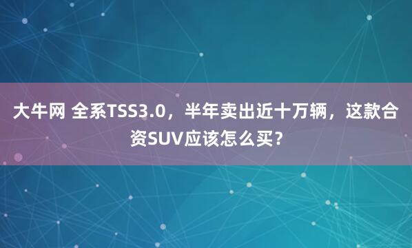 大牛网 全系TSS3.0，半年卖出近十万辆，这款合资SUV应该怎么买？
